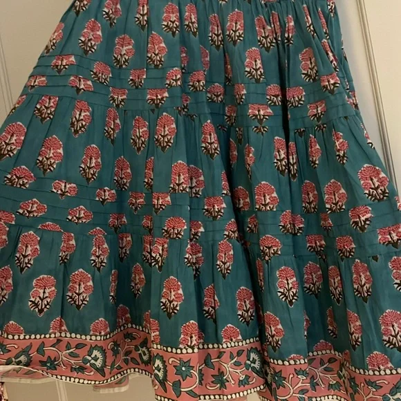 SAYLOR blue and pink block print Flutter Sleeve Sundress, size S. Worn once! - Picture 3 of 5